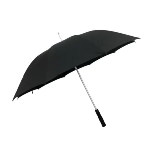 Extra Large Black Modern Straight Umbrella Semi Automatic Golf Umbrella Windproof Lightweight 27 Inches 10 Ribs Aluminum Rod