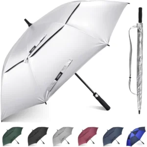 Extra-Large Fully Automatic Open Travel Windproof Water-Resistant Double-Canopy Golf Umbrella