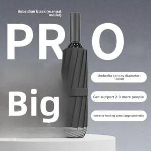 Extra-Large Manual Folding Umbrella Nano Super Repellent Carbon Steel Ribs Super Wind-Resistant Heavy Rain