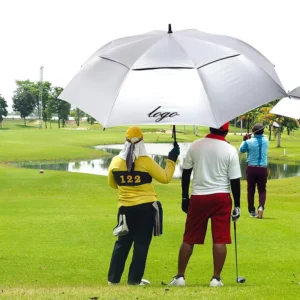 Extra-Large Straight Titanium Silver-Coated Windproof Water-Resistant Vented Business Gift Umbrella