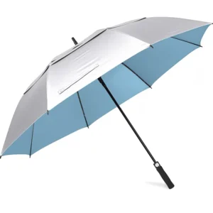 Extra Large UV50+ Fiberglass Strong Windproof Double-Layer Air-Vented Waterproof Auto-Open Custom Straight Umbrella