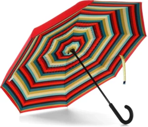 Extra Strong Reverse Straight Umbrella Water Repellent Coating Semi-Automatic Close 190T Pongee Fabric 122cm