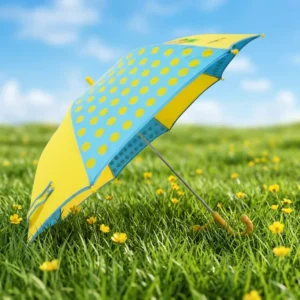 FINE OCEAN 3D Modern Kid Cartoon Umbrella Bright Color Zoo Panda Animal Design Polyester Semi Automatic Plastic Handle