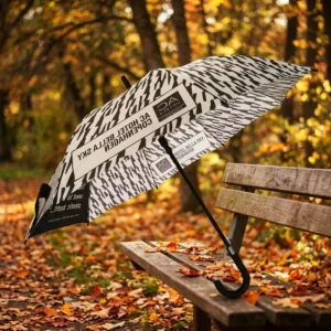 FINE OCEAN Semi-Automatic 23 Inch Classic Personalize Straight Umbrella for Giveaways and Outdoor Events