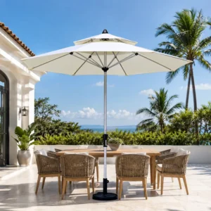 FLD6006 2.7m Double-Top Milan Patio Umbrella Crank Market Umbrella