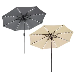 Fabric Patio Pool Beach Sun Protection Shade Garden Led Light House Door Outdoor Umbrella Parasols