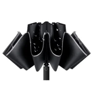 Factory 10K Windproof Safety Reflective 3-Folding Automatic Reverse Umbrella