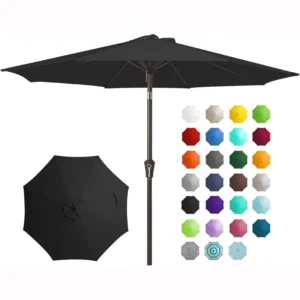 Factory 3M Long Outdoor Adjustable Angle 8 Ribs Waterproof Central Pole Patio Umbrella With Crank Handle