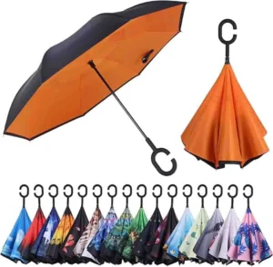 Factory 8K C-Handle Digital Printing Custom Logo Double-Layer Reverse Umbrella
