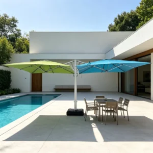 Factory Aluminum Double Cantilever Patio Umbrella Waterproof Parasols for Garden Villa Hotel Restaurant Poolside Cafe