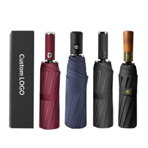 Factory Automatic Three-Fold UV Protection Rainproof 50-55cm Custom Advertising Umbrella