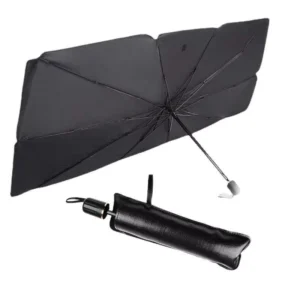 Factory Car Windshield Sunshade Umbrella, UV Protection, Titanium Silver, Foldable