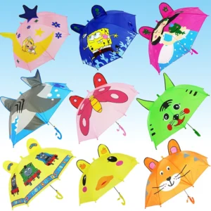 Factory Cartoon 3D Long-handled Straight Umbrella for Children