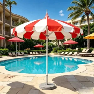 Factory Commercial Large Aluminum Pagoda Umbrella for Hotel Market Resort Pool Lounge Shade Canopy