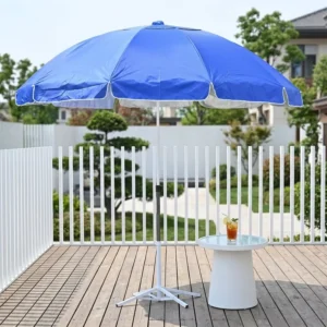 Factory Custom 1.5m Silver Lining Outdoor Parasol Double Vented Wind Hole Portable Wind Resistant Beach Garden Sun Umbrella