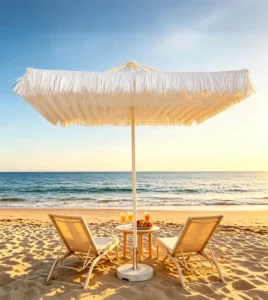 Factory Custom Aluminum Beach Patio Umbrella for Park Restaurant Outdoor Canopy Cafe Sidewalk Dining
