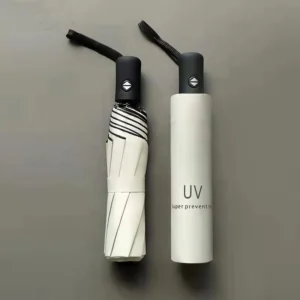 Factory Custom Automatic Windproof 3-Fold Compact Portable Folding Anti-UV Rain Foldable Umbrella with Logo