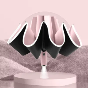 Factory Custom Chinese Semi-Automatic Folding Led Flashlight Custom Big Umbrella