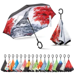 Factory Custom Landscape Painting Inverted Umbrella