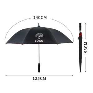Factory Custom Logo 8K Automatic Business UV Black Coating Windproof Umbrella for Rain and Sun Protection