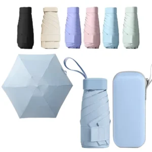 Factory Custom Logo Sun Protection UV Protection Mini 6K 6-Folding Sun Umbrella Outdoor Travel Mini Lightweight Pocket Umbrella