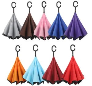 Factory Custom Logo Windproof Double-Layer Reverse Umbrella