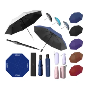 Factory Custom OEM ODM 8K 3-Fold Automatic Windproof Extra Large Pongee Umbrella for Business Rain and Sun Protection