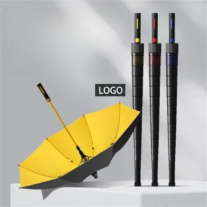 Factory Custom OEM ODM Large Durable Golf Umbrella Double Layer Black Plastic Long Handle Straight Umbrella With LOGO
