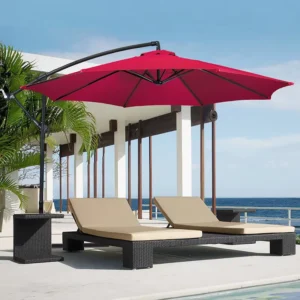 Factory Custom Outdoor Beach Umbrella UV Protection Sunshade Parasol With Tassels and Tilt for Garden Patio