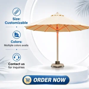 Factory Custom Parasol Set with Accessories, Fiberglass Rod, and Canopy for Bulk Procurement
