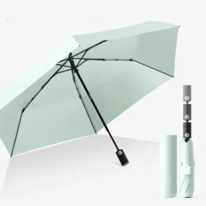 Factory Custom Pongee Three-Fold Ultra-Light Automatic Rainproof Telescopic Memory Sun Umbrella