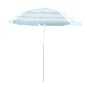 Factory Custom Printed Striped Round Outdoor Parasol, Waterproof Polyester, UV50, Market Patio Beach Umbrella