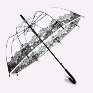 Factory Custom Windproof Logo Clear Bubble Transparent Korean Women’s Large Rain Umbrella