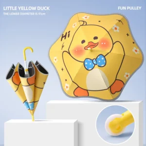 Factory Custom Windproof UV Protection Reflective Anti Rebound Safety Children’s Umbrella Europe Manual LOGO Rain Sun
