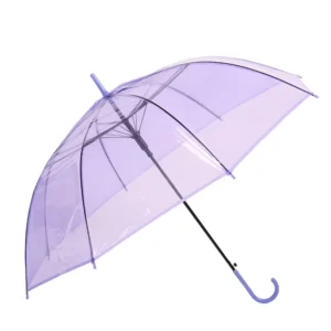 Factory Customized Logo Clear Umbrella Colorful Straight Transparent Umbrella Promotion