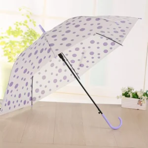 Factory Customized Logo Clear Umbrellas Kids Parasol Colorful Transparent PVC Umbrella with Printing for Promotion