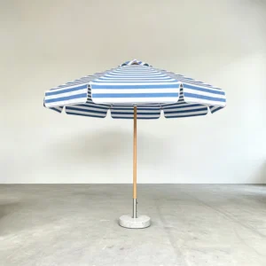 Factory-Customized Striped Center-Pole Umbrella 8-Rib Aluminum Alloy Polyester Fiber Portable Wind-Resistant Waterproof