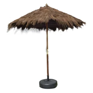 Factory D59.05 Inch Outdoor Sunshade Beach Umbrella With Palm Hair Roof Waterproof Home Garden Decor