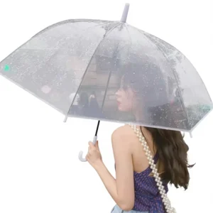 Factory Direct Children’s Long Handle Straight Transparent Manual Umbrella 8 Bones Thick Business Gift Advertising Umbrella