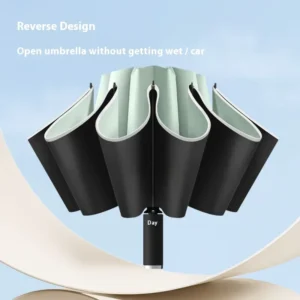 Factory Direct Modern 10-Rib Reverse Advertising Gift Umbrella Fully-Automatic Open/Close Reflective Strip Business Gifts 105cm