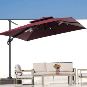 Factory Direct Modern Waterproof Aluminum Outdoor Umbrella Set for Villa, Hotel, Restaurant, Coffee Shop, Garden, and Courtyard