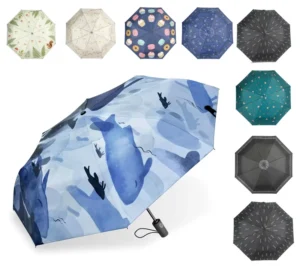 Factory Direct Rainproof 99.9% UV Protection Parasol Black Anti-UV Coating Custom 8-Rib Umbrella