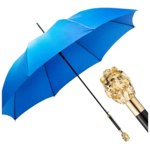 Factory Direct Sales Creative Luxury Iron Alloy Straight Umbrella with Golden Animal Head Long Handle Custom Logo Printing