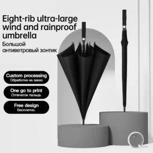 Factory Direct Supply Oversized Windproof Rainproof Straight Stick Umbrella for Exhibition Events