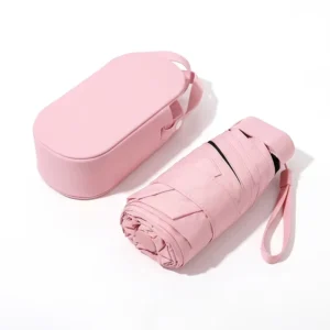 Factory Direct Ultra Light Rubber Handle Cute Mini Umbrella with Wrist Strap for Business Gifts