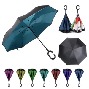 Factory Folding Reverse Umbrella with C-Handle for Kids