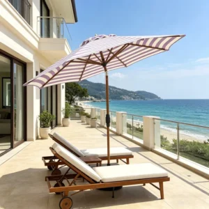 Factory Garden Mid Pole 8FT Aluminum Umbrella Crank Parasol Waterproof Eco Friendly Modern Outdoor Patio Tilt Balcony Park Hotel