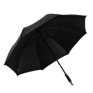 Factory Golf Straight Umbrella with Logo, Black, Windproof, Automatic