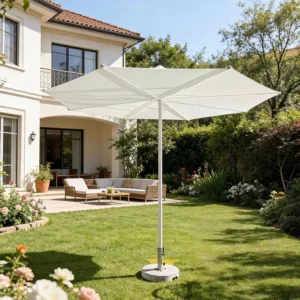Factory Heavy Aluminum Center Pole Flat Umbrella Waterproof Custom Size Foldable Anti UV Lightweight Pavilion