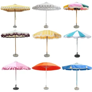 Factory Heavy-Duty Aluminum Patio Umbrella, Center-Pole, Garden Outdoor Parasol, Commercial Logo for Restaurant